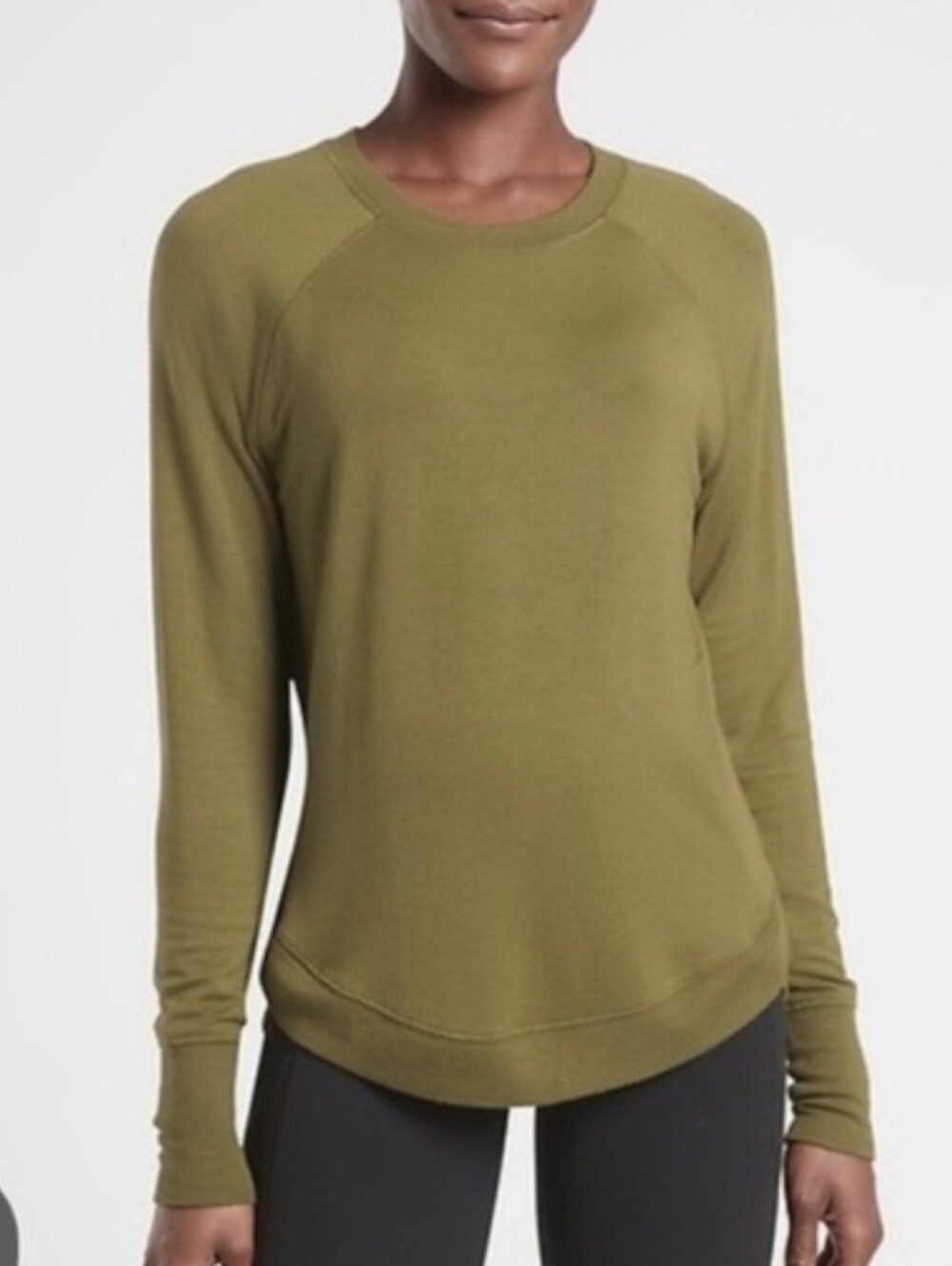 Athleta Mindset Sweatshirt XL Olive Green Women's Long-Sleeve